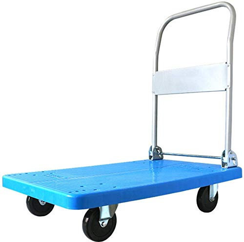 Véhicule de manutention Camion à Plateau Chariot à Pousser Chariot à Plate-Forme Poussoir Chariot à Plateau Roulant Pliable pour Bagages Voyages personnels Achats Déménagement Automobile et utili