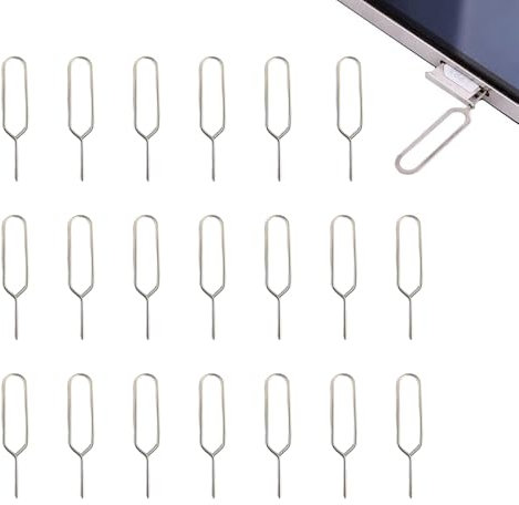 20 piezas de herramienta de extracción de tarjeta SIM, pin de tarjeta SIM, abridor de agujas, herramienta de eyector SIM para smartphone, pin de teléfono para tarjeta SIM, herramienta de extracción