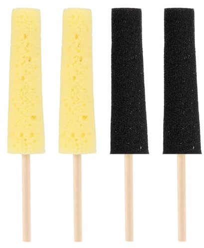 Lyreh 4st Keramiksvampverktyg, Lersvampstav i 2-Densitet för Formning och Trimning Keramik Lera(Svart och Gul)
