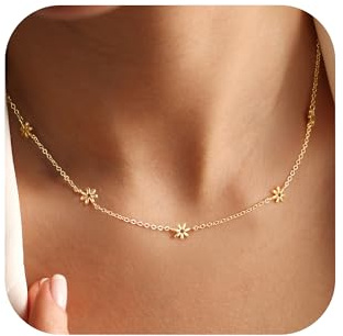 TINGN Kette Gold Damen 14K Gold Vergoldete Ketten mit Kleeblatt Glänzende Zirkonia Süßer Schmetterling Station Halskette Goldkette Damen Hochzeits Abschlussball Geschenke für Frauen Schmuck