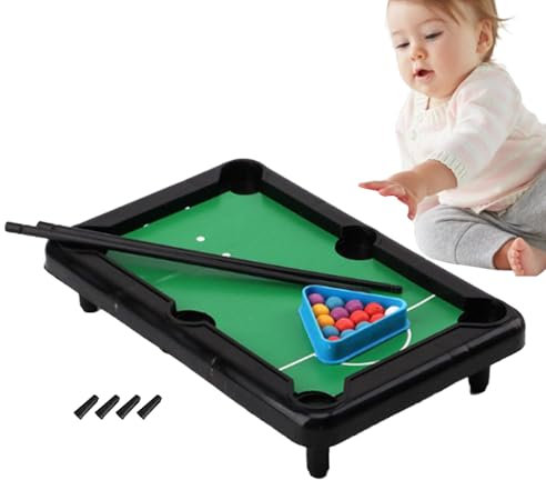 Mini -Billardtisch, Mini Billard Game Table | Tabletop -Spielset mit Accessoires, Family Arcade -Brettspiel für Erwachsene und Kinder, Miniatur -Innenpool -Poolspielzeug für Home Entertainment