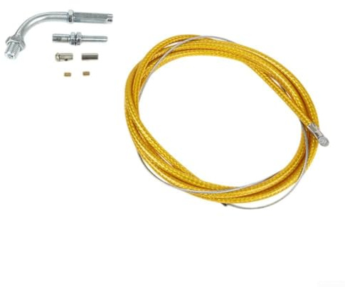 Motocicleta 90 grados ajustable tirón cable del acelerador 220cm longitud para la operación modificada para requisitos particulares del acelerador (amarillo)