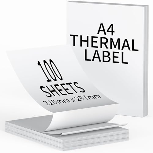Carta termica A4 (piegata), 100 fogli 210 × 297 mm, carta da stampa continua, compatibile con la stampante termica portatile MT800Q, per il lavoro in viaggio o a casa, l'immagine, ecc.