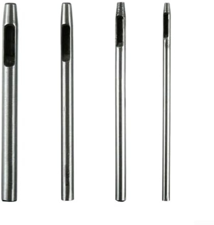 Juego de 4 perforadores huecos para cuero, herramientas manuales de acero 45# para trabajos de cuero, juntas, vinilo, goma, lienzo, correas y proyectos de manualidades