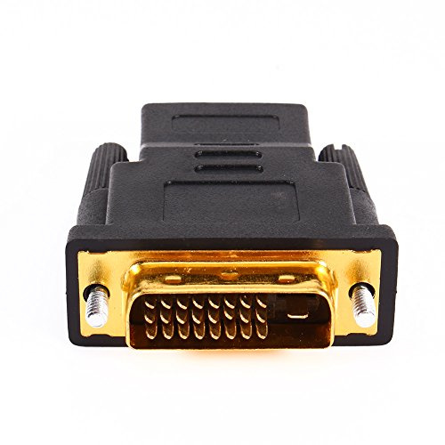 lyrlody Adattatore DVI 24+1 a HDMI, DVI a HDMI 24+1 Maschio a Femmina, per il Collegamento di TV Digitale e Monitor LCD con Interfaccia