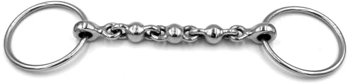 Equine Smile ES0236 Gebiss Wassertrense Waterford mit Kugeln aus Edelstahl Ringdurchmesser 65 mm Gebissstärke 10 mm (12.5 cm)
