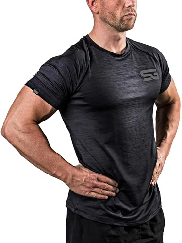 Satire Gym Fitness T-shirt för män – funktionella sportkläder – lämpliga för träning och träning – smal passform