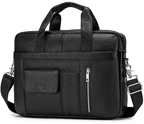 SPAHER Portadocumentos Hombre Cuero Portafolios Hombre Maletin Portatil 15,6 Pulgadas Maletín Ordenador Hombre Maletín de Trabajo Cuero Bolso Trabajo Hombre Bolso Negocios Piel Regalo para Hombre