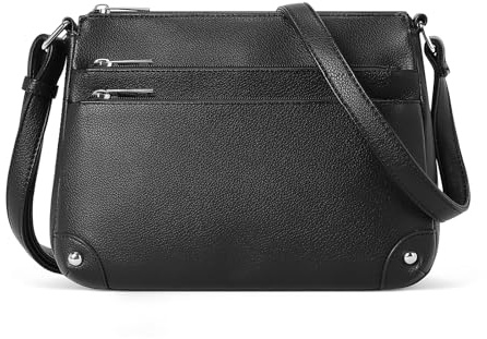 WESTBRONCO Crossbody Bags for Women, Medium Size Shoulder Handbags, Satchel Purse with Multi Zipper Pocket Black