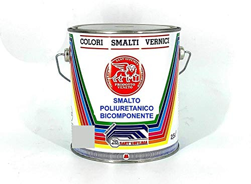 SMALTO VERNICE POLIURETANICO LUCIDO - SATINATO SINTETICI PROFESSIONALE (KG 4,5 RAL 7035 GRIGIO LUCIDO)