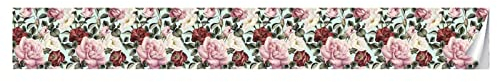 VisitRyl Carta Bordi Adesiva Per Parete Decorazione Autoadesiva Rimovibile Per Cucina Bagno Piastrelle Adesivo Per Pareti Autoadesiva Rosa Rossa 15x300cm