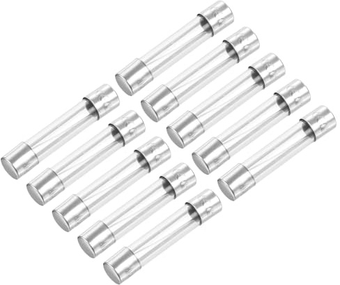 QUARKZMAN Fusibili a Cartuccia in Vetro da 250V 15A 6 x 30mm x 10 Pezzi, Rapida Azione per La Protezione del Circuiti, [Tono Argento]