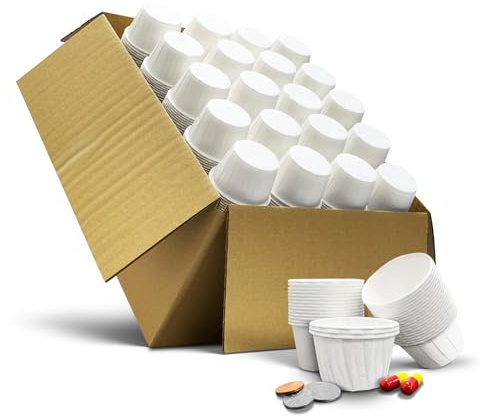 RE-GEN 1 000-pack vaxade papperskrukor, 56 ml/2,5 oz | Multifunktionella vätskebeständiga vaxfodrade koppar | Perfekt för medicin, hem, kök, konst och hantverk, gör-det-själv, sås, portion, ramekin,