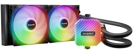 be quiet! Light Loop 240mm Black Wasserkühlung für übertaktete Systeme, 2x Light Wings LX 120mm PWM high-speed Lüfter, Stylischer ARGB-Kühlblock, mit PWM-Hub, beeindruckend hohe Kühlleistung
