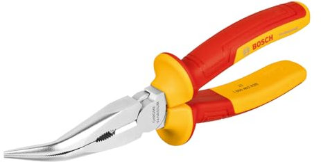 Bosch Professional VDE-Spitzzange, gebogen 40° – 200 mm (zertifiziert bis 1.000 V, isoliert mit thermoplastischen Polyurethanen (TPU))