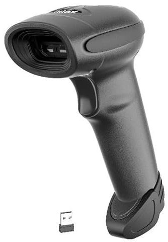 Nilox, Lettore di Codici a Barre 1D con Tecnologia Laser, Wireless, Ergonomico e Configurazione di Lettura Continua, Con Cavo USB per Ricarica e Trasferimento Dati, Nero