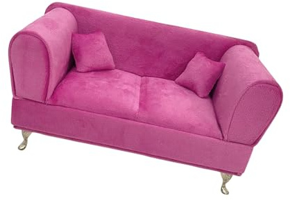 AMISENK Mobilier de maison de poupée souple pour canapé, support à bijoux, échelle 1/12, sans danger pour les enfants pour jouer et exposer les jeux de rôle des enfants, ensemble de meubles en velours
