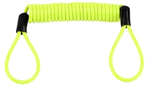 Fluorescerande grön säkerhetspåminnelse kabel larmlås för scooter motorcykel, fjäderskivlås broms med stöldsäker kabel