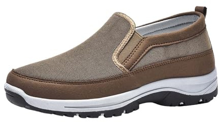 Scarpe estive da uomo, leggere, con suola antiscivolo, senza lacci, per il tempo libero, per campeggio ed escursionismo, marrone, 44 EU