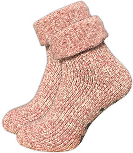 GAWILO Stoppersocken für Damen (1 Paar) | Rutschfeste Hausschuhsocken | Weiche, kuschlige & warme Socken mit Noppen (DE/NL/SE/PL, Numerisch, 39, 42, Regular, Regular, rosa melange)