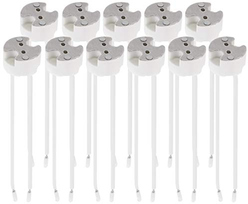 kwmobile 11x GU5.3 Fassung mit 12V Kabel - MR16 Bauform - 0,75mm² Kabeldurchmesser - Keramik Sockel - GU 5.3 Fassungen Halogen und LED Leuchtmittel