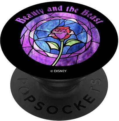 Disney Beauty & The Beast Glass Rose Logo PopSockets PopGrip Interchangeable