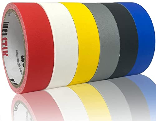 WELSTIK Professional Buntes Gaffer Tape, 6 Stück, 25 mm x 9,14 m, insgesamt 55 m