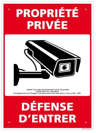 Signalétique.biz France - Panneau Propriété Privée, Défense D'Entrer Alu 2 Mm - 210 X 300 Mm Signalisation Rectangulaire Prépercée Avec Kit De Fixation Fabrication Française