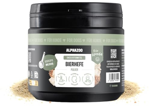 alphazoo Poudre de levure de bière 250 g pour chien - Avec vitamines B, biotine et zinc - Complément alimentaire naturel sans additifs synthétiques