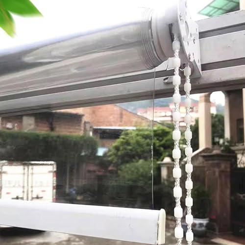 Tenda a Rullo per Esterni in Pvc Trasparente,Tapparella Avvolgibile Chiare e Impermeabili,Gazebo Balcone Portico Tende Divisorie All'Aperto,Cortina in Plastica,con Binario,W×H-100×220cm/39.4×86.6in