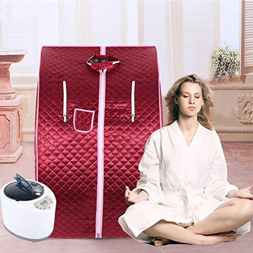 Willonin Sauna plegable cabina,Sauna de vapor, Tienda de Spa Sauna, Caja de Sauna doméstica Portátil,Control remoto, plancha plegable, ensamblado.76 x 88 x 99 cm (rojo)