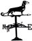 Fenteer Veleta de Metal Pequeña, Silueta de Veleta, Indicador de Dirección del Viento Retro, Veleta para Granja, Cabaña, Patio de Césped, Perro
