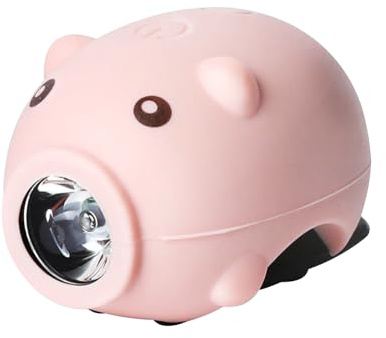 Redigerbar barnskoterlampa, LED barnskoterlampa – USB uppladdningsbar barnvagnsljus, LED-varningsljus, trippelläge med horn, IP64 vattentät, för skoter och barnvagnar (rosa)