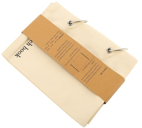 Blank Fabric Sketchbook, Folding Linen Stitchbook for Drawing Writing, Portable Travel Journal Notebook Fabric Planner for Books Album Scrapbooking Document