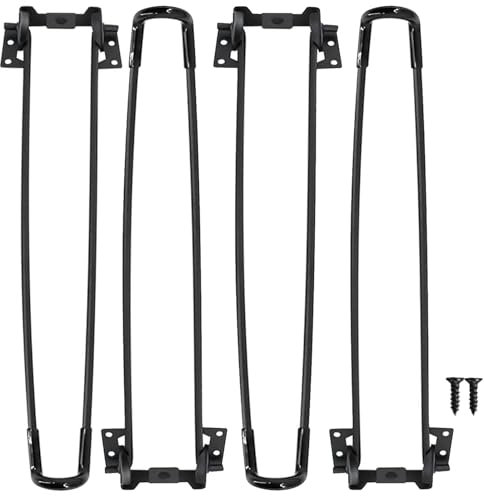 Homtone 4 Stück Haarnadel Tischbeine Klappbar, Klappbare Tischbeine, Metall Klappbar Tischbeine mit Gummifüße und Montageschrauben für Couchtisch, Laptop Tisch (43 cm)