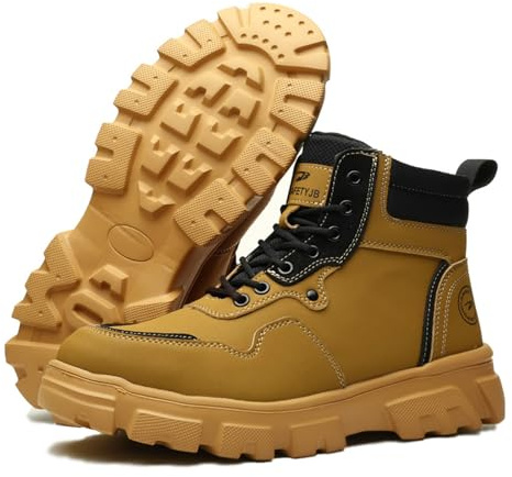USOR Stivali di sicurezza Scarpe da ginnastica con punta in acciaio per uomo e donna, scarpe di sicurezza con cappuccio in acciaio, scarpe da lavoro scarpe da ginnastica leggere traspiranti