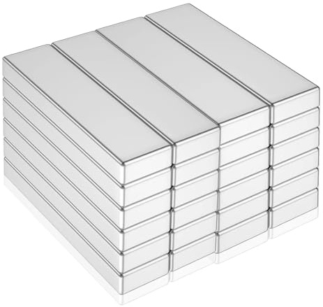 24 Pezzo Magneti al Neodimio, Magneti Rettangolari 30 x 10 x 3 mm, Forte Magnete di Terre rare per Frigoriferi, Magneti al neodimio, Uffici, Lavagna Magnetica