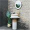 Fregadero de pedestal independiente para baño de hotel, lavabo de pie independiente, lavabo de pedestal de arcilla caolín, lavabo de baño de pedestal, lavabo combinado