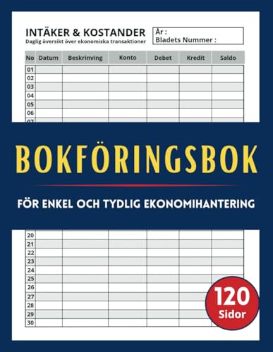 Bokföringsbok: Bokföringsböcker för små företag, även lämpliga för personligt bruk, Registrering av mer än 3500 finansiella transaktioner | Blått omslag, Storlek: 21,59 × 27,94 cm