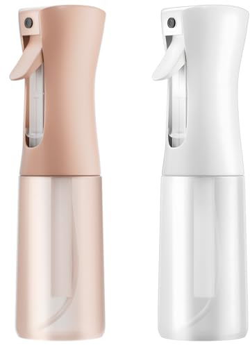 Draome Sprühflasche, 200ml Zerstäuber Sprühflasche für Haare,0,3mm Ultrafeine Sprühnebel für Pflanzenpflege, Tierpflege, Hautpflege und Reinigung,Auslaufsichere(Mattrosa,Mattweiß)
