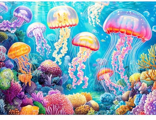 300 Piece Puzzle for Adults,Ocean Jellyfish Jigsaw Puzzles 300 Pieces