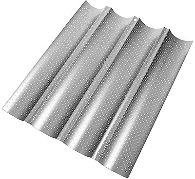VALICLUD Teglia per Baguette Antiaderente Carbonio Stampo Professionale per Baguette Utensile per Pane Francese