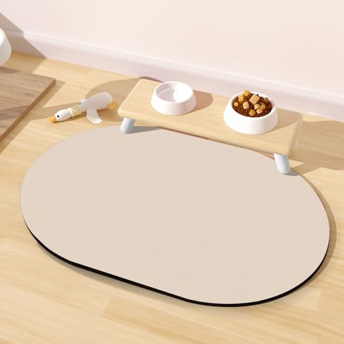 Tappetino Assorbente Ciotole Gatto, 61x40,5CM Tappetino Alimentazione per Cane Facile da Pulire per Cani e Gatti, Evita la Fuoriuscita di Acqua o Cibo, Adatto per Cucina, Soggiorno, Giardino