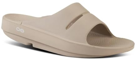 OOFOS OOahh Recovery Slide - Women’s and Men’s (Nomad Beige, US Footwear Size System, Adult, Women, Numeric, Medium, 12)