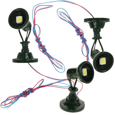 Alipis Set da 3 Faretti in Miniatura per Modellini di Treni Lampioni Ferroviari Verdi in Scala Accessori per Scenari Ferroviari e Diorami Paesaggistici