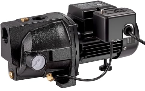 VEVOR 1/2 HP Shallow Well Jet Pump, AC 115/230 Volt, 790 GPH Dual Voltage Cast Iron Well Jet Pump, with 147 ft Max Head Lift, Automatic Pressure Switch, for Garden Irrigation Lawn Sprinkler System