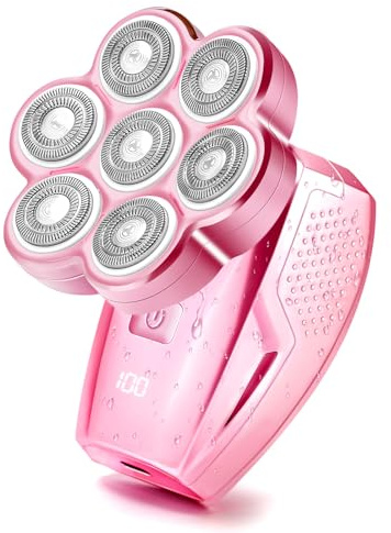 Women's Electric Shaver - 120min Cordless Painless Hair Remover with 7D Floating Head - Waterproof Wet Dry Razor for Legs Face Bikini Line
