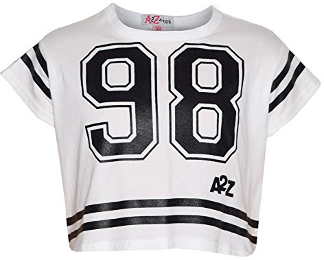 A2Z 4 Kids Girls Top Kids 98 Trendy T Shirt - New Crop Top 98 White 7-8