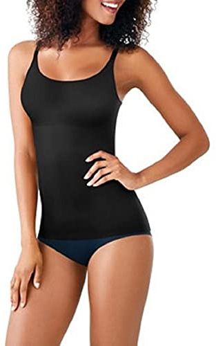 Maidenform Damen Shapewear, Cool Comfort, Glättendes Tanktop, Beste Schlankheits-Camisole für Frauen Tarnung Bedecken Sie Ihre Basen, Schwarz, S