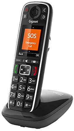 Gigaset E720 il nuovo cordless con annuncio vocale di chi chiama, tastiera parlante, bluetooth per gli auricolari o apparecchi acustici. Nero Italia